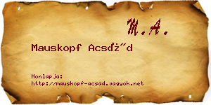 Mauskopf Acsád névjegykártya